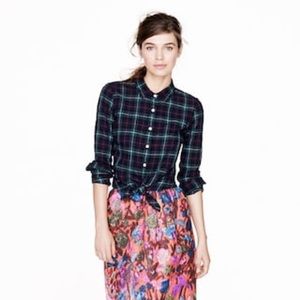J. Crew Black Watch Tartan Plaid Button Down Shirt